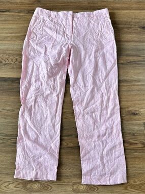 Incotex Slowear Womens Linen Straight Leg Trouser Pants US 10*‎ IT 46 Pink Italy